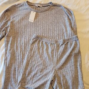 Cozy Gray Ribbed Two Piece